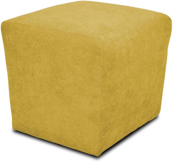 DOMO Collection Bob Hocker, Sitzhocker, Sitzwürfel, Fußhocker, gelb (senf), 46 x 46 x 43 cm Bild 1