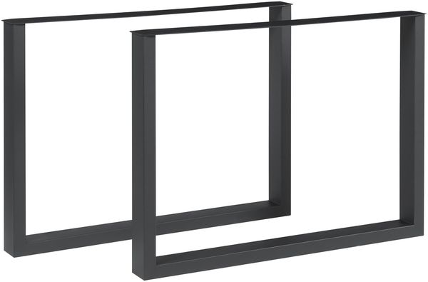 Tischgestell 2er Set Makers Stahl 72x90 cm Schwarz [en. casa]