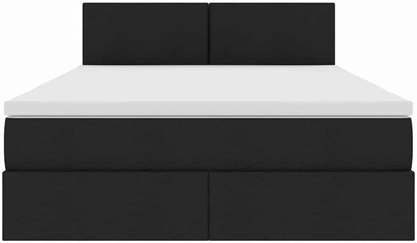 vidaXL Bett mit Stauraum und LED mit LED Schwarz 140 x 200 cm Stoff 3371087 Bild 8