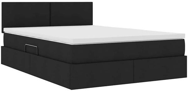 vidaXL Bett mit Stauraum und LED mit LED Schwarz 140 x 200 cm Stoff 3371087 Bild 6