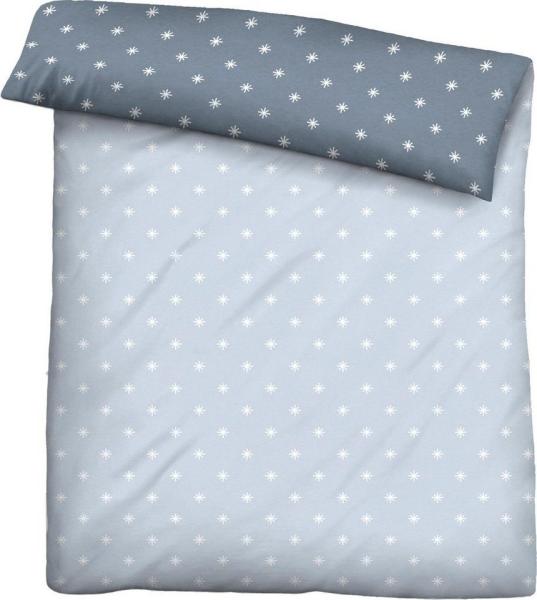 biberna Mako-Satin Bettbezug Mix & Match 0636046 STERNE 1x 200x200 cm, taupe, blau, 1x 155x220 cm