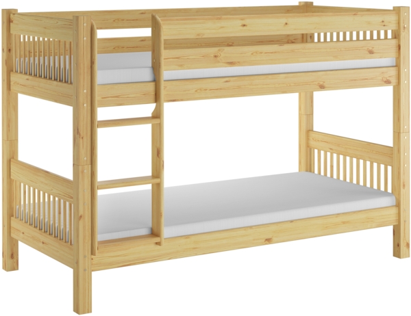 Etagenbett hoher Bettabstand massive Kiefer Liegefläche 90x200 V-60. 12-09Ni100 Rollrost und Matratzen inkl.
