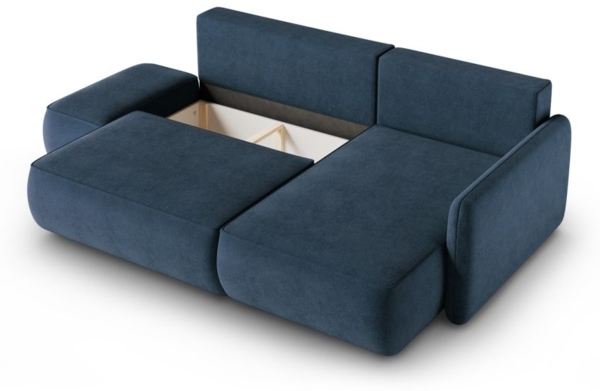 Ecksofa mit Schlaffunktion Sofa LUKA in Stoff Cremona Dunkelblau Ottomane Rechts Bild 3