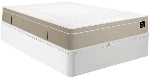 Vente-unique - CIREVA Mattress and bed base set StoffHolz, Platte Weiß - B 160 cm x H 30 cm x L 200 cm