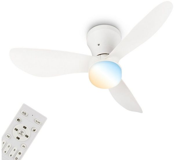 Briloner Leuchten LED Deckenleuchte LUFITO, Ventilatorfunktion, LED fest integriert, warmweiß - kaltweiß, 78x26 cm, Schlafzimmer, Wohnzimmer, Esszimmer, Flur, Küche