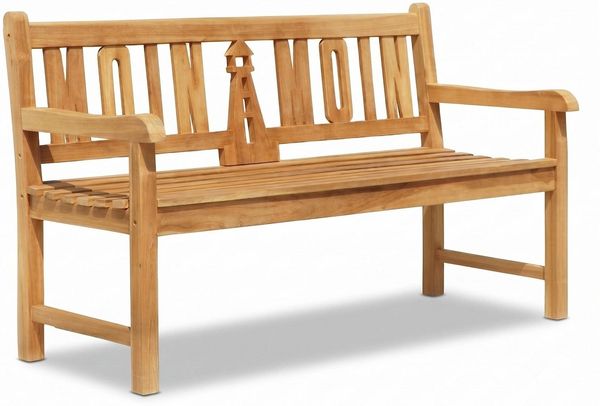 Gartenbank Teak 3-Sitzer MOIN MOIN mit Leuchtturm | Outdoor