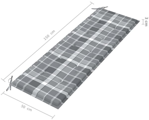 vidaXL 3-Sitzer-Gartenbank mit Auflage 150 cm Massivholz Eukalyptus 3061010 Bild 11