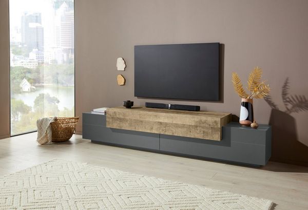 INOSIGN Lowboard Coro,Lowboard,TV-Kommode,TV-Möbel,TV-Bank, mit 3 Klappen, (B/T/H) 240x45x51,6 cm