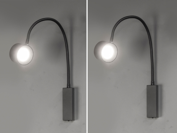 2er SET Akku Wandlampen Schwarz, abnehmbarer Leuchtenkopf, Breite 7,5cm