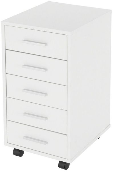 ML-DESIGN Rollcontainer Mobiler Bürocontainer mit Schubladen für Akten & Dokumente, (1 St), Rollschrank aus Stahl Weiß Schubladenschrank Rollwagen Büroschrank