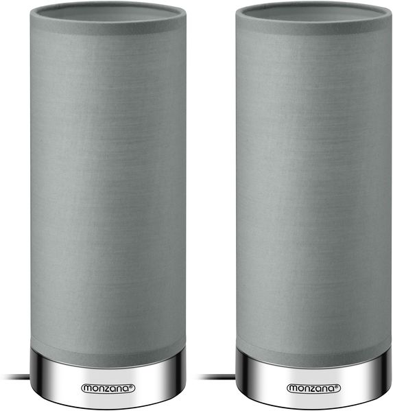 Dimmbare Tischleuchte Poppy 2er Set grau