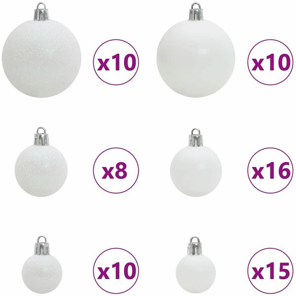vidaXL Weihnachtsbaum mit 300 LEDs mit Ständer Silber 240 cm PET 3396695 Bild 7