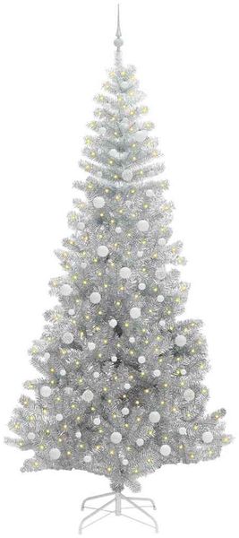 vidaXL Weihnachtsbaum mit 300 LEDs mit Ständer Silber 240 cm PET 3396695 Bild 3
