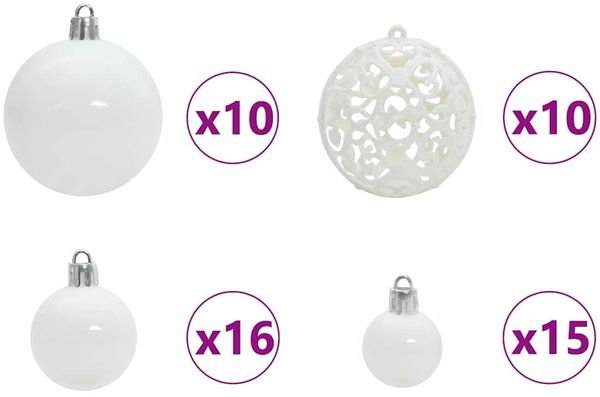 vidaXL Weihnachtsbaum mit 300 LEDs mit Ständer Silber 240 cm PET 3396695 Bild 8