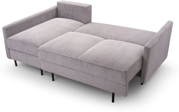 AX LIVING Ecksofa grau Romanii 3sitzer mit Schlaffunktion 220 cm breit L Bild 8