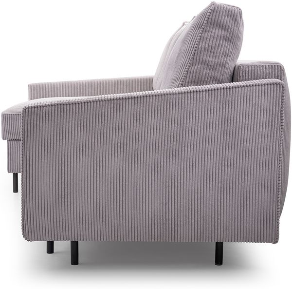 AX LIVING Ecksofa grau Romanii 3sitzer mit Schlaffunktion 220 cm breit L Bild 5
