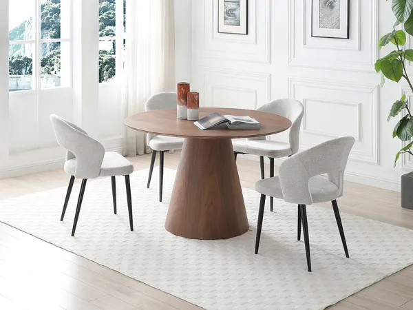 Vente-unique - ANTALIZA Esstisch Holz, Platte Braun - B 120 cm x H 75,5 cm x L 120 cm