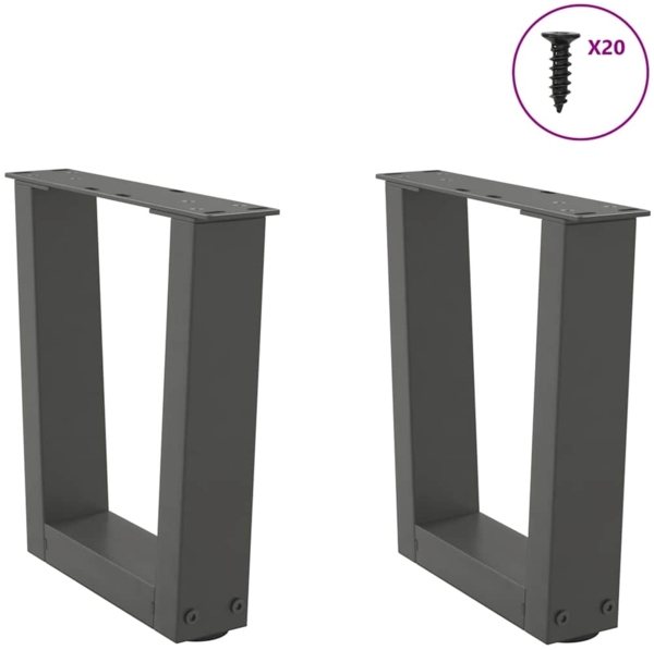 vidaXL Couchtischbeine V-Form 2 Stück Anthrazit 40x(30-31,3) cm Stahl 4012606 Bild 2