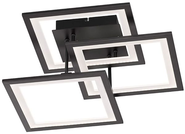 LED Deckenleuchte, schwarz, 3 Stufen Dimmer, L 50 cm