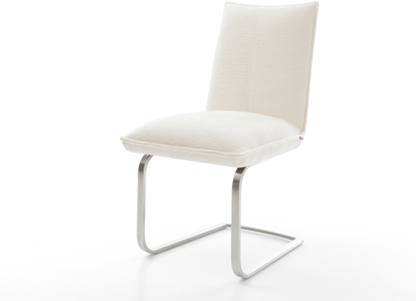 Freischwinger Lelio-Flex Bouclé Soft Beige Freischwinger flach Edelstahl Taschenfederkern