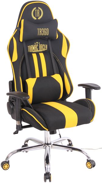 CLP Gaming Bürostuhl Limit XM Stoff mit Massagefunktion,schwarz/gelb
