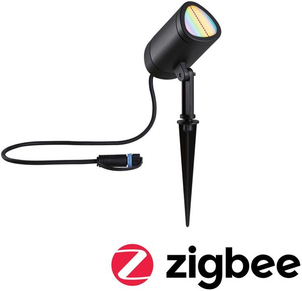 Paulmann 94849 Plug&Shine LED Gartenstrahler Zigbee Shira anthrazit RGBW IP65