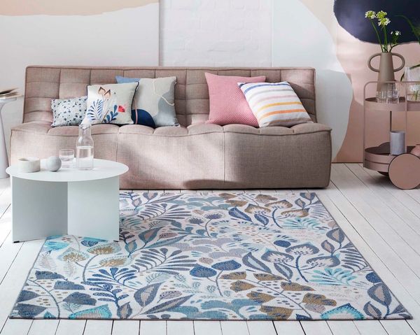 Esprit Outdoorteppich Lilly, ESP-21082, rechteckig, Höhe: 4 mm, Läufer, wetterfest mit blumigem Muster ideal für Balkon, Terrasse