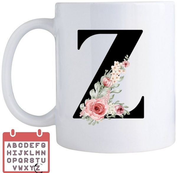 Giftandprint Tasse personalisiert mit Anfangsbuchstabe Monogramm Geburtstag Geschenk Frau, Geschenke für Frauen, Spülmaschinengeeignet, Mit Geschenkbox