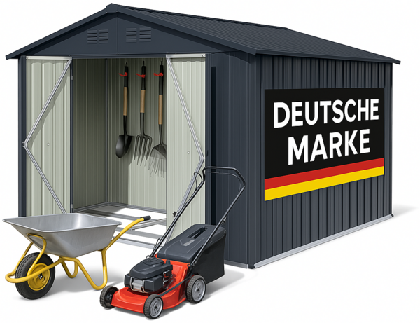 Albatros Profi Gerätehaus XXL – verzinktes Metall in Anthrazit (RAL 7016) | 259x313x192cm, 15,5m³ | Inkl. Schloss & Werkzeughaken | wetterfest