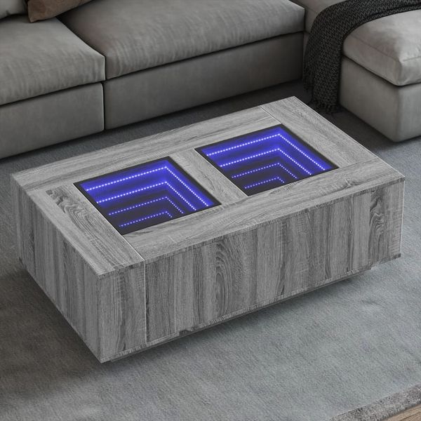 vidaXL Couchtisch mit Infinity-LED Grau Sonoma 116x69x40 cm 3284061
