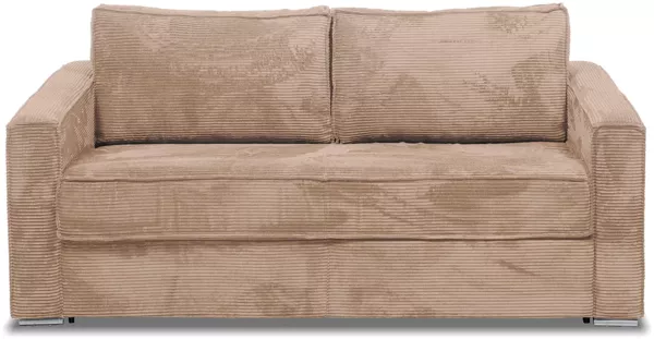 Vente-unique - LORETO Sofa SamtStoff Schokoladenbraun - B 223 cm95 cm x H 90 cm x L 195 cm
