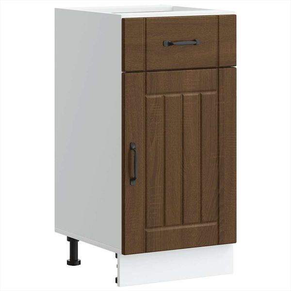 Küchen-Unterschrank, BuffetSchrank Lucca Braun Eichen-Optik Holzwerkstoff