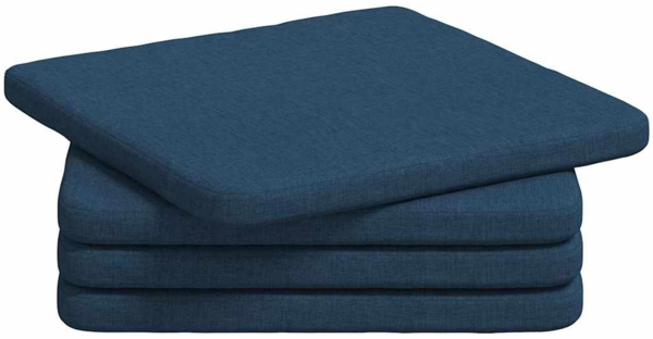vidaXL Sitzkissen 4 pcs Blau 40 x 40 x 3 cm Stoff 42015197