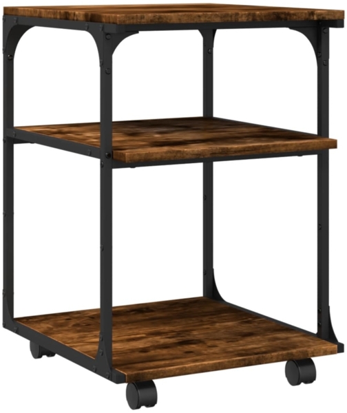 vidaXL Druckerständer 3 Ablagen Räuchereiche 43x48x64 cm Holzwerkstoff 842278