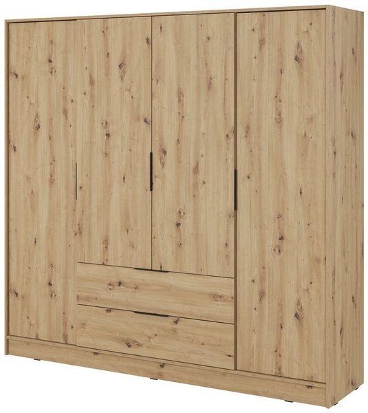 MOEBLO Drehtürenschrank SEVIA 200 (Moderner und funktionaler Schrank mit verstellbaren Regalen und Schubladen, Kleiderschrank 4-türig Schrank Garderobe Schlafzimmer mit/ohne Spiegel, mit/ohne Vitrinen - und Schubladen) (BxHxT): 206x200x51 cm
