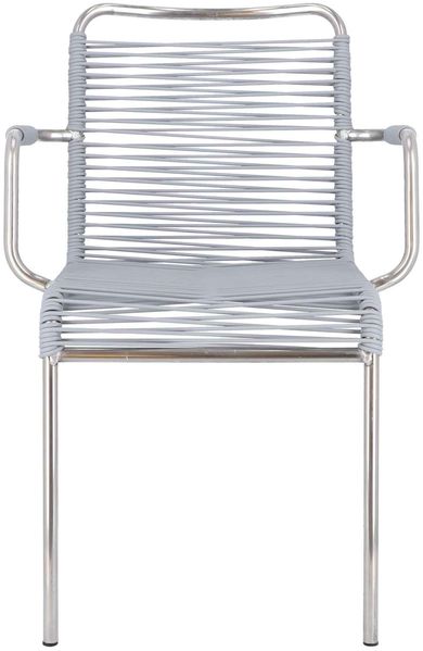 Stuhl Spaghetti von Fiam aus Aluminium, Retro Chic, grau, wetterfest und stapelbar, für Outdoor