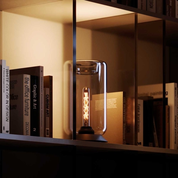 s.luce Cruet E27 Design Tischleuchte Glas mit Schalter Rauch Bild 2