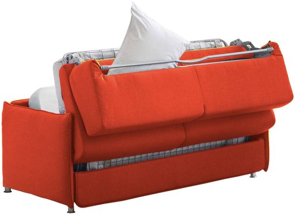 Dmora 2-Sitzer Schlafsofa Follina, Schlafsofa fürs Wohnzimmer, gepolstert, abnehmbar, 100 % Made in Italy-Qualität, 160x95 h90 cm, Orange Bild 6