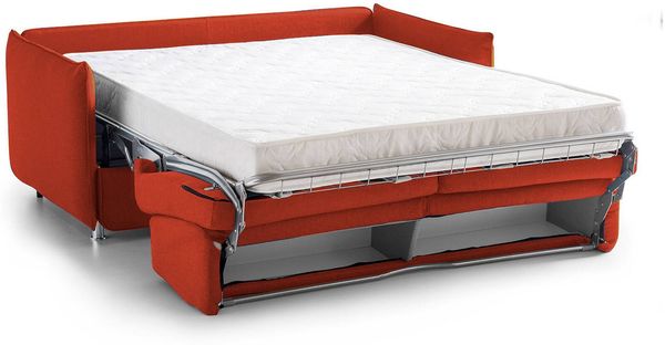 Dmora 2-Sitzer Schlafsofa Follina, Schlafsofa fürs Wohnzimmer, gepolstert, abnehmbar, 100 % Made in Italy-Qualität, 160x95 h90 cm, Orange Bild 4