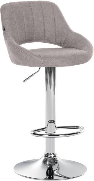 Barhocker SEGAD - Stoff Grau 46.5x48x85 cm Silber | Barstuhl Mit Lehne Tresenhocker Tresenstuhl Kneipenhocker Kneipenstuhl