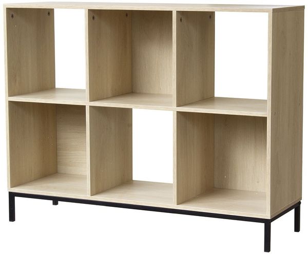 Casâme Regal mit 6 Fächern und metallbeinen - Helles Holz