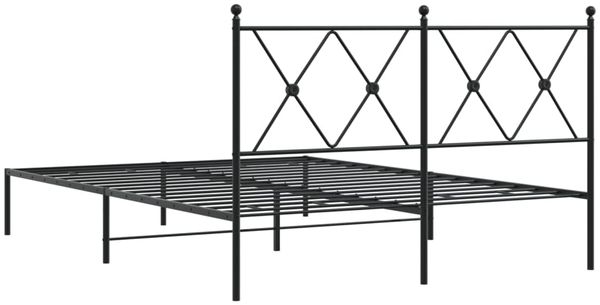 vidaXL Bettgestell mit Kopfteil Metall Schwarz 135x190 cm 376501 Bild 6