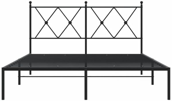 vidaXL Bettgestell mit Kopfteil Metall Schwarz 135x190 cm 376501 Bild 4