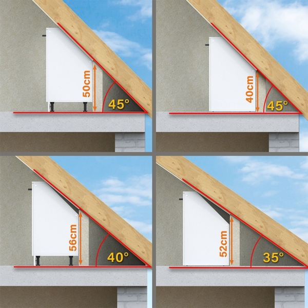 Küchenschrank für Dachschrägen R-Line Weiß Hochglanz 60 cm mit 2 Schubladen Vicco Bild 3