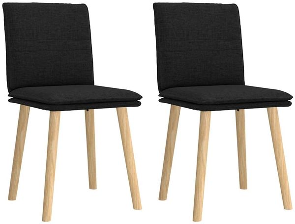 vidaXL Esszimmerstühle 2 Stk. Schwarz Stoff 4101257