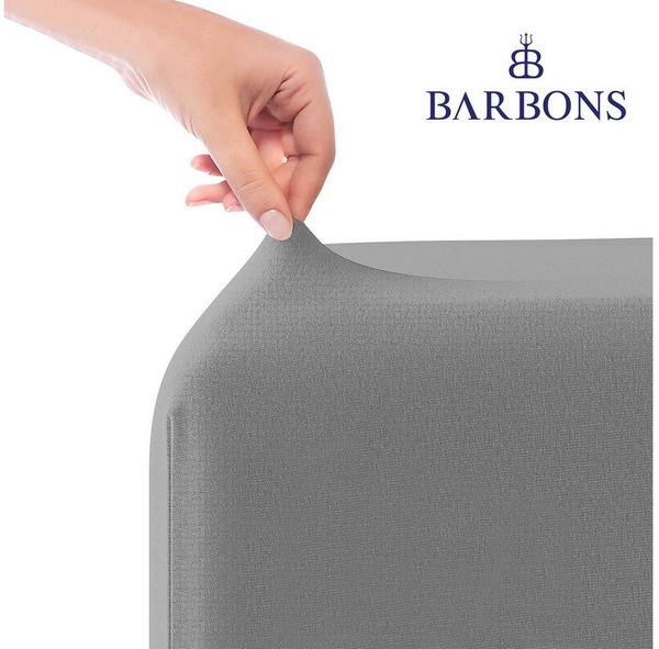 BARBONS Spannbettlaken Jersey Bettlaken, 145 g/m² Spannbetttuch, bis zu 25cm Höhe, Topper, Jersey aus 100% Baumwolle, Gummizug: rundum, (1 Stück), Rundumgummi, Atmungsaktiv