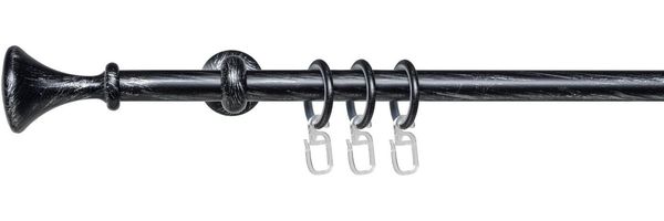 Liedeco Gardinenstange Esp Kegel, Ø 16 mm, 1-läufig, Fixmaß, mit Bohren, verschraubt, Metall, 1-läufig im Fixmaß Ø 16 mm