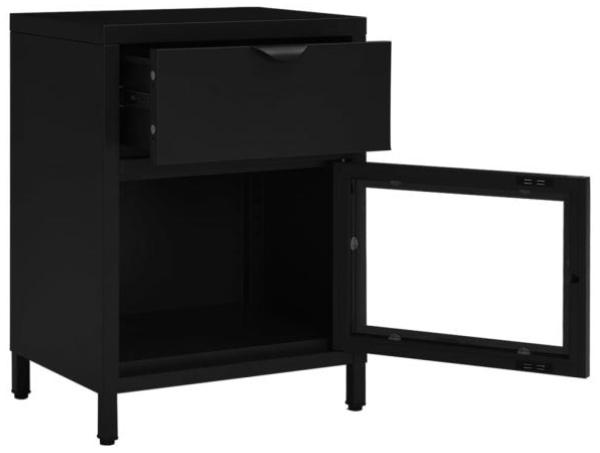 vidaXL Nachttisch Schwarz 40x30x54,5 cm Stahl und Glas 336052 Bild 6