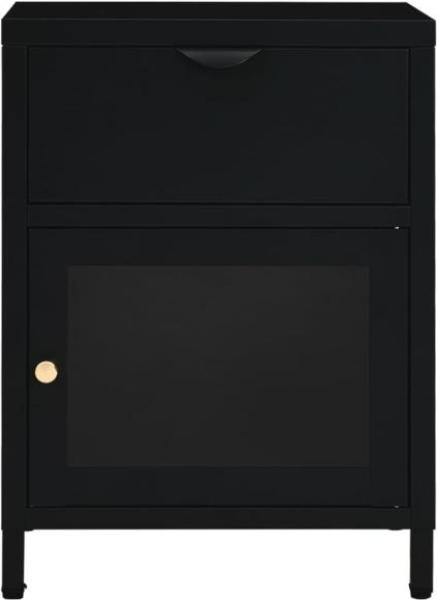 vidaXL Nachttisch Schwarz 40x30x54,5 cm Stahl und Glas 336052 Bild 3