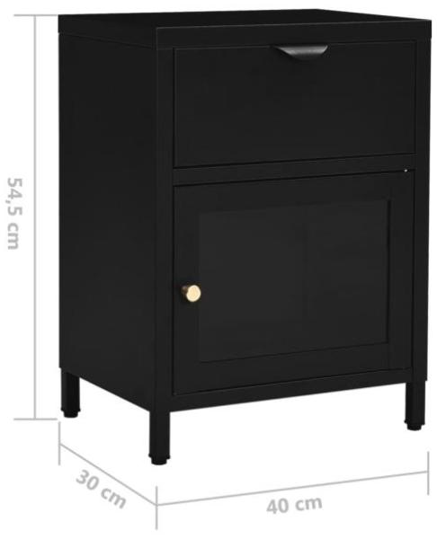 vidaXL Nachttisch Schwarz 40x30x54,5 cm Stahl und Glas 336052 Bild 7